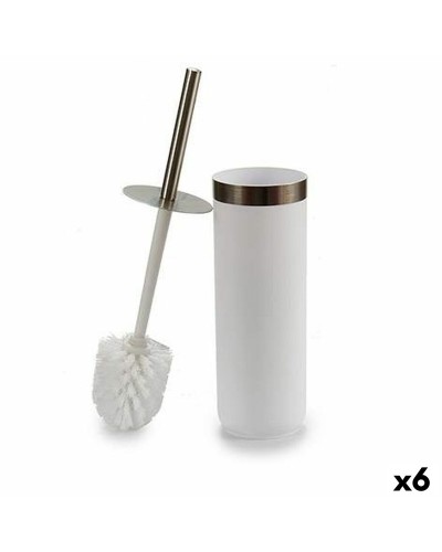 Toalettborste Vit Silvrig Plast 9,5 x 38,5 x 9,5 cm (6 antal)