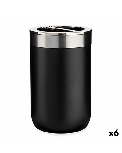 Tandborsthållare Svart Silvrig Plast 7,7 x 11,2 x 7,7 cm (6 antal)