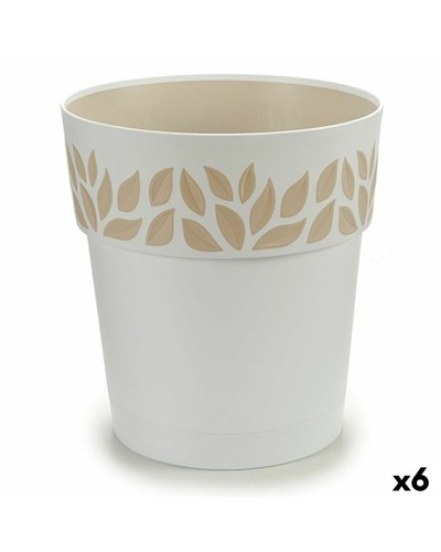 Zelfwaterende bloempot Stefanplast Cloe Wit Plastic 25 x 25 x 25 cm (6 Stuks)