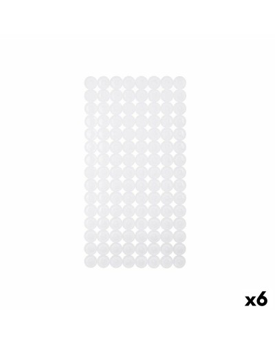 Tapis de douche antidérapants imperméables en PVC blanc, 68x1x36cm (6 pièces)
