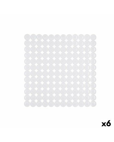 Tapis de douche antidérapant blanc PVC 68x36cm - Lot de 6
