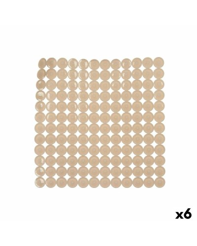 Antislipmat voor in de douche Beige PVC 54 x 54 x 1 cm (6 Stuks)