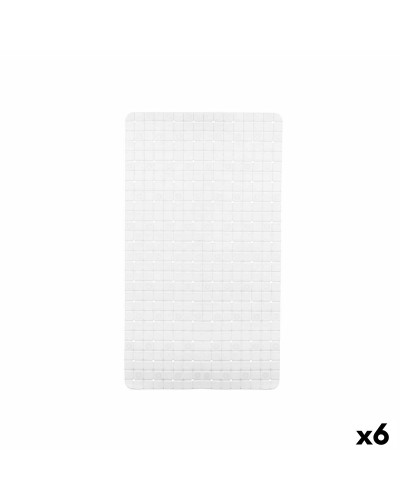 Antislipmat voor in de douche Ruiten Wit PVC 67,7 x 38,5 x 0,7 cm (6 Stuks)