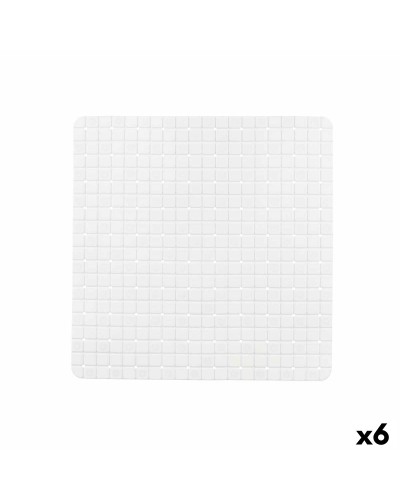 Tappetino Antiscivolo Doccia Quadri Bianco 50x50cm - Confezione da 6