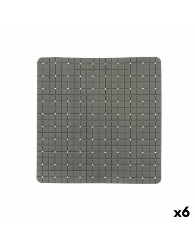 Alfombrilla de Ducha Antideslizante PVC Gris Cuadros 50x50 cm (6 Unidades)
