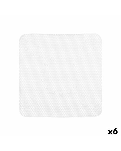 Tappetini Doccia Antiscivolo in PVC Bianco (6pz) - 53 x 52,5 x 1 cm