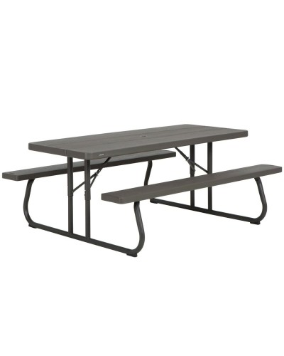 Tavolo da picnic Lifetime in legno e acciaio, pieghevole, 183 cm x 74 cm x 145 cm
