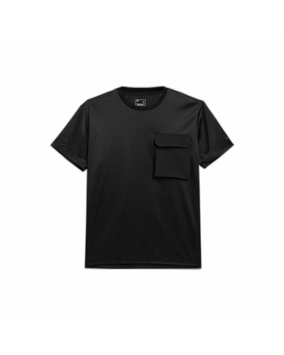4F Camiseta Hombre Manga Corta Negra - Transpirable Deporte Entrenamiento Fnk M200
