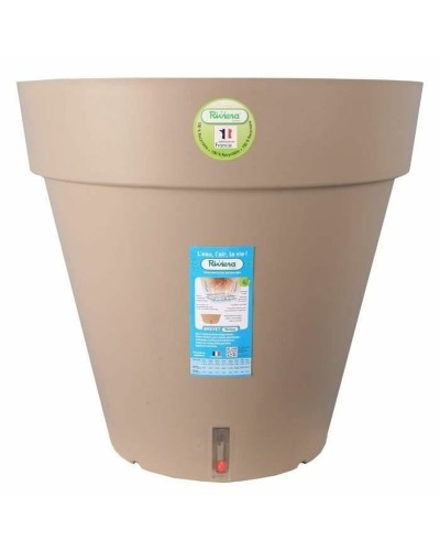 Vaso Rotondo Riviera Sfera, 50 cm, Marrone Taupé, Polipropilene