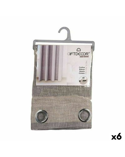 Beige Grey Curtain 140x260cm, Set of 6
