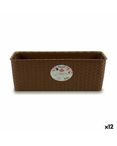 Bac Rectangulaire Stefanplast Beige pour Balcon, 39 x 13,5 x 15,5 cm (12 Pièces)
