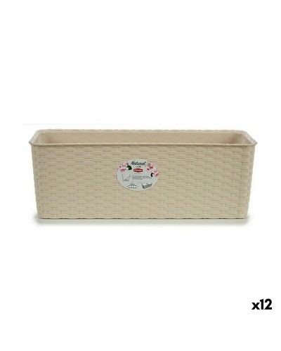 Stefanplast rechteckiger Balkonkasten, Beige, 17,5 x 16 x 48,5 cm
