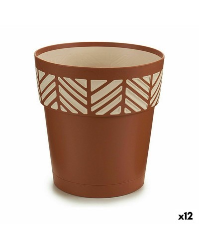 Självvattnande blomkruka Stefanplast Orfeo Terrakota n Plast 19 x 19 x 19 cm (12 antal)