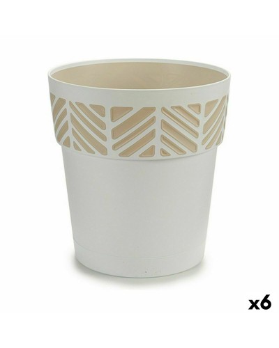 Zelfwaterende bloempot Stefanplast Orfeo Wit Plastic 25 x 25 x 25 cm (6 Stuks)