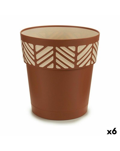 Självvattnande blomkruka Stefanplast Orfeo Terrakota n Plast 25 x 25 x 25 cm (6 antal)