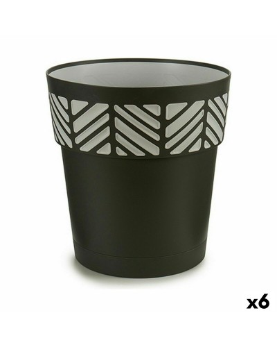 Stefanplast Orfeo Anthrazit Selbstbewässerungstöpfe | 6er Set | Kunststoff | 29x29x29 cm
