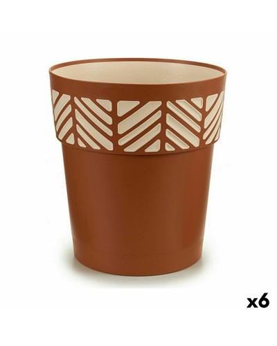 Vasari Selbstbewässernde Pflanzgefäße Stefanplast Orfeo in Terrakotta - 6er Set, 29x29x29 cm
