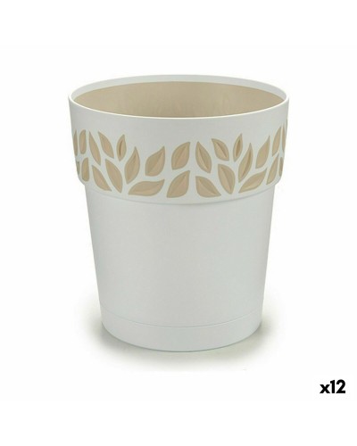 Zelfwaterende bloempot Stefanplast Cloe Wit Plastic 15 x 15 x 15 cm (12 Stuks)