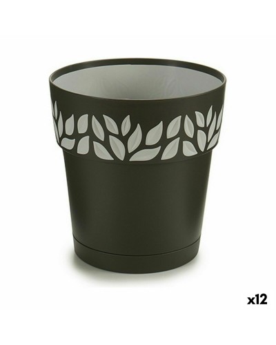 Vaso Autoirrigante Cloe Stefanplast Antracite 15x15x15 cm (12 Unità)