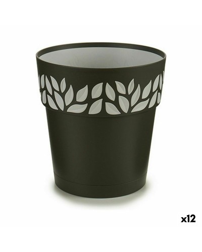 Vaso Autoirrigante Stefanplast Cloe, 19 x 19 x 19 cm, Antracite, Plastica