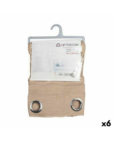 Beige Innen-Vorhang 140 x 260 cm - 6er Set

