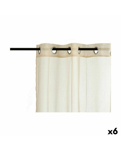 Gordijn 140 x 260 cm Beige (6 Stuks)