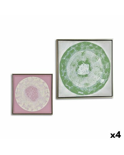 Abstract Canvas On Panel (52.5 x 2.8 x 52.5 cm) Set of 4
