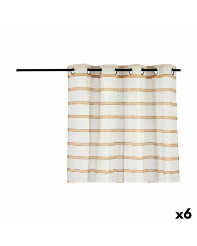 Rideau à Rayures Marron 140 x 260 cm (Lot de 6)
