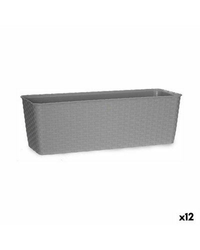 Plantenbak Stefanplast Grijs Plastic 18 x 16 x 49 cm (12 Stuks)