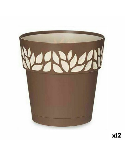 Maceta Autoirrigable Cloe Stefanplast, Marrón, 19x19x19 cm, Juego de 12
