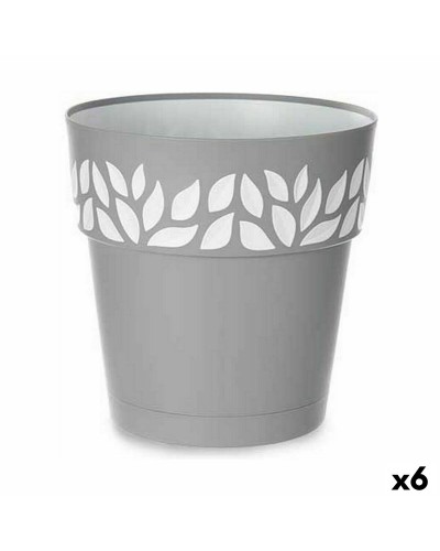Zelfwaterende bloempot Stefanplast Cloe Grijs Plastic 29 x 29 x 29 cm (6 Stuks)
