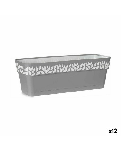 Macetero Autoirrigable Stefanplast Cloe Gris | 49,5 x 17 x 19 cm | 12 Unidades
