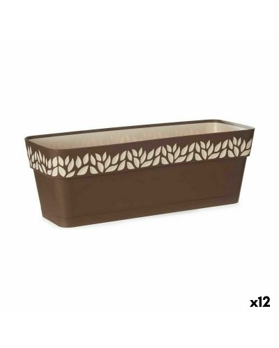 Självvattnande planter Stefanplast Cloe Brun Plast 49,5 x 17 x 19 cm (12 antal)