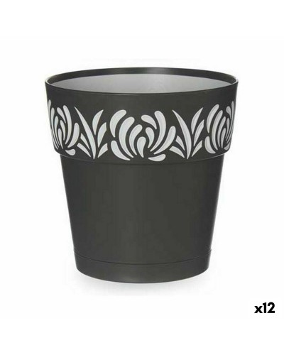 Vaso Autoirrigante Stefanplast Gaia Antracite - 15x15x15 cm per Piante d'Interni