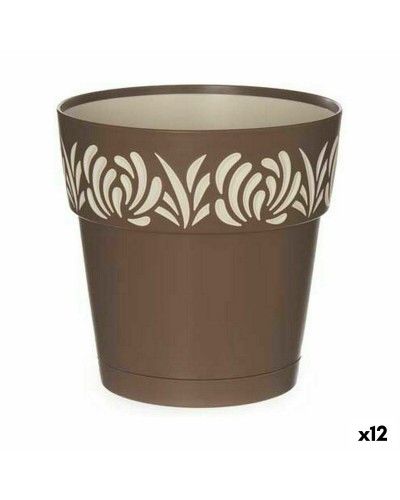 Itsekasteleva kukkaruukku Stefanplast Gaia Ruskea Muovinen 15 x 15 x 15 cm (12 osaa)