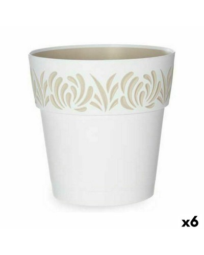 Zelfwaterende bloempot Stefanplast Gaia Wit Plastic 25 x 25 x 25 cm (6 Stuks)