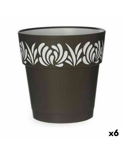 Självvattnande blomkruka Stefanplast Gaia Antracitgrå Plast 25 x 25 x 25 cm (6 antal)