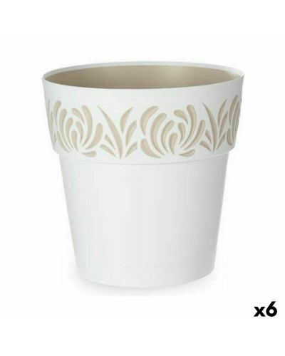 Gaia Stefanplast Self-Watering Pots, 6 Units, White, 29 x 29 x 29 cm, Plastic
