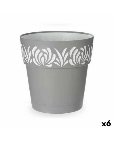 Itsekasteleva kukkaruukku Stefanplast Gaia Harmaa Muovinen 29 x 29 x 29 cm (6 osaa)