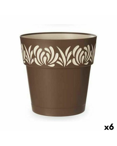 Stefanplast Gaia Vaso Autoirrigante Marrone 29x29x29cm (6 Pezzi)