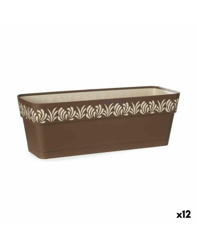 Stefanplast Gaia Selbstbewässerungstopf 18x17x49,5 cm - Kunststoff Braun - Selbstbewässerungssystem - 12 Einheiten
