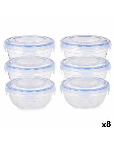 Lunchlådor, set Hermetisk Blå Transparent Plast 800 ml 15,5 x 7,5 x 15,5 cm (8 antal)