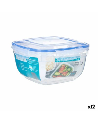 Luftdichte, durchscheinende Lunchbox 2,4 L (20 x 11 x 20 cm) - 12er-Pack
