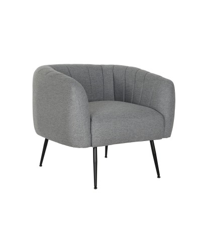 Nojatuoli DKD Home Decor Musta Harmaa Vaahto Puu Metalli 81 x 75 x 73 cm