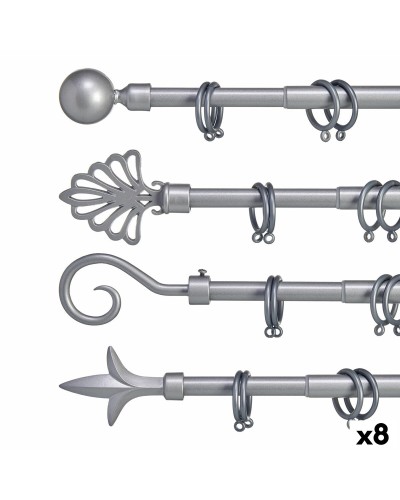Bastone per Tende Estensibile in Ferro Argentato per Finestre, 178-305 cm
