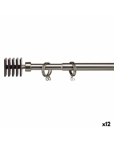Gardinstång Utdragbar Fyrkantig Silvrig Järn 4,5 x 125,5 x 4,5 cm (12 antal)