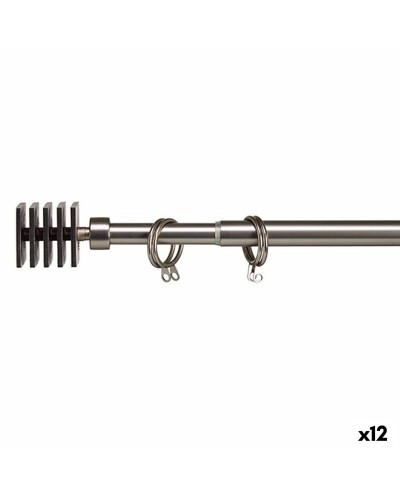 Stang voor Gordijnen Uitschuifbaar Vierkant Zilverkleurig Ijzer 4,5 x 180 x 4,5 cm (12 Stuks)