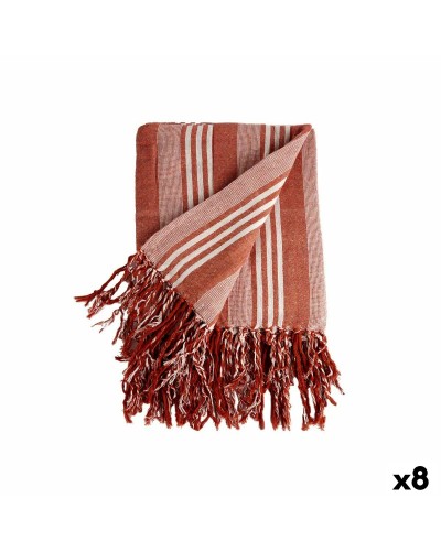 Multipurpose White and Red Striped Foulard 235 x 205 cm (Pack of 8)

