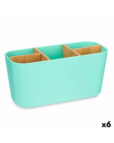 Tandborsthållare Grön Bambu polypropen 21 x 10 x 9 cm (6 antal)