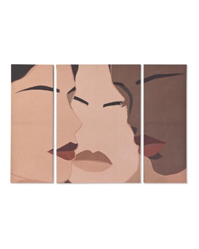 Set of 3 pictures DKD Home Decor Skandinaavinen Nainen 140 x 3,8 x 100 cm